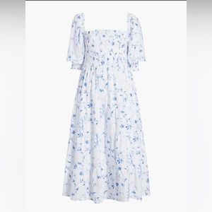 Hill House nap dress trellis Blue botanical size medium